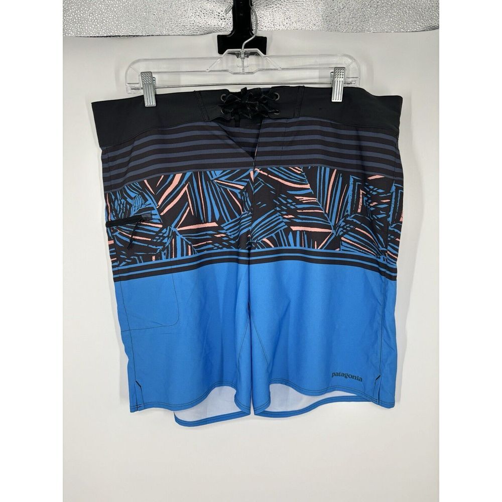 Patagonia Stretch Planing Board Shorts Zip Pocket Drawstring Geometric 9" Inseam